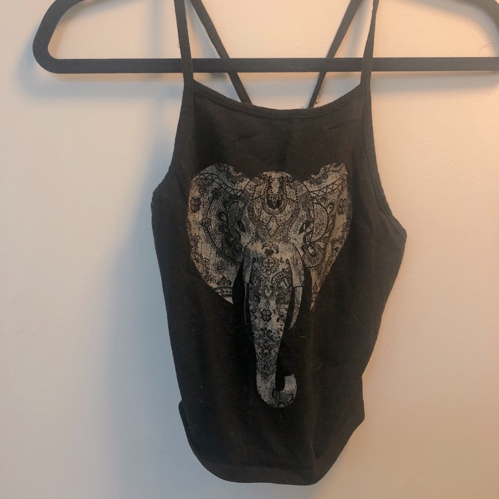 Black elephant crop top